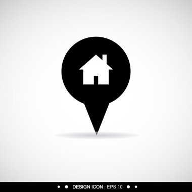 İşaretçi ev simgesini 6 vektör Eps10, büyük kullanım için herhangi bir harita.