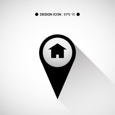 İşaretçi ev simgesini 3 vektör Eps10, büyük kullanım için herhangi bir harita.