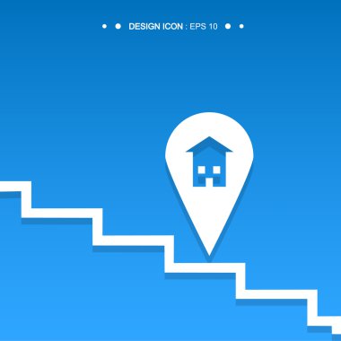 İşaretçi ev simgesini 2 vektör Eps10, büyük kullanım için herhangi bir harita.