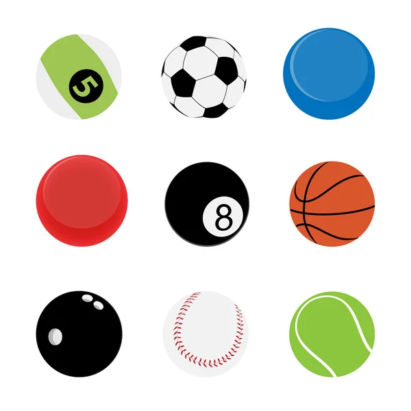 9 Sport Balls — Stock Vector