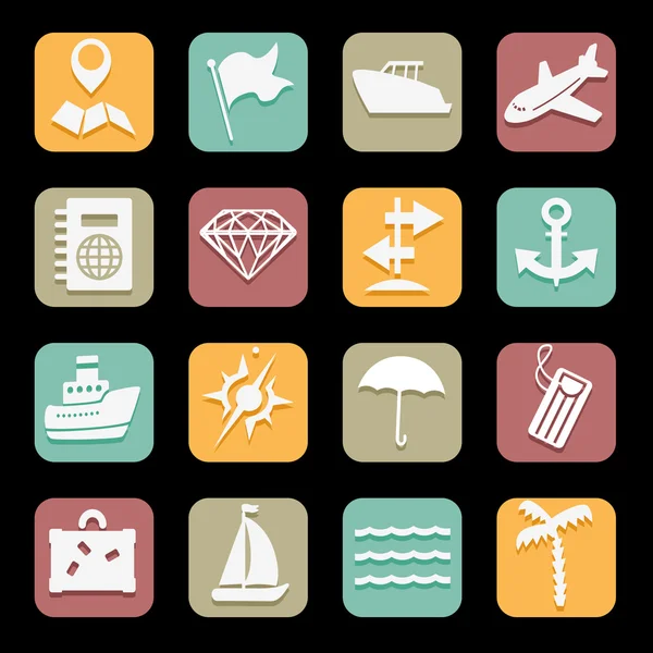 Sea Icons Set — Stock Vector