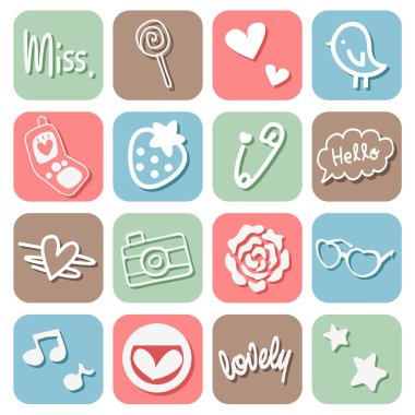 Tatlı şirin Icons Set