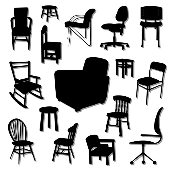 Ensembles de vecteurs de chaise — Image vectorielle