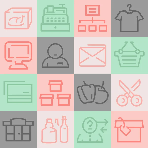 Supermarket Icons Set — Stock Vector