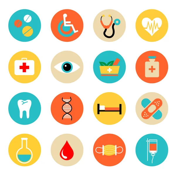 Flat Medical Icons — Stock Vector