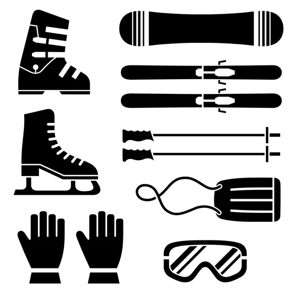 Ensemble d'équipements de patinage — Image vectorielle