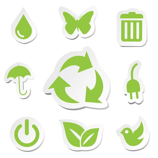 Green World Icons Sets — Stock Vector