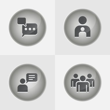 Herhangi bir kullanım için büyük ayarla simgeler sohbet. Vektör Eps10.