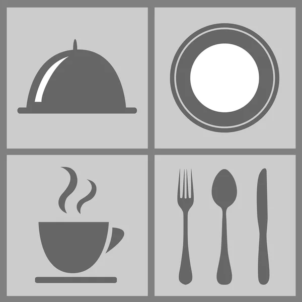 Yemek ve mutfak simgeleri herhangi bir kullanım için büyük ayarlayın. Vektör Eps10. — Stok Vektör