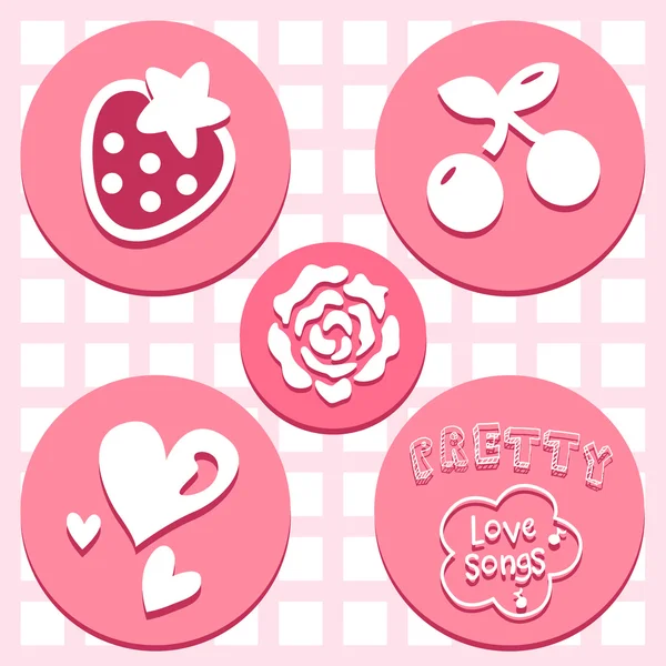 Lovely Valentine icons set great for any use. Vector EPS10. — Stock Vector