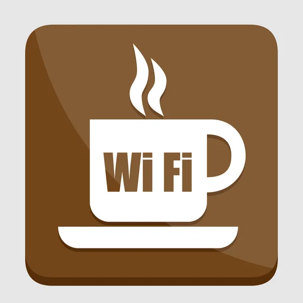 Taza de café con icono WiFi ideal para cualquier uso. Vector EPS10 . — Vector de stock