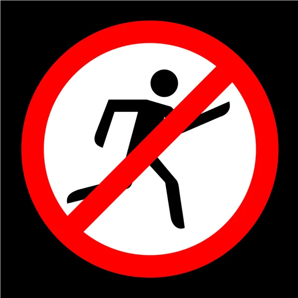 Signo de prohibición NO PEDESTRIAN o NO TRAVÉS icono ideal para cualquier uso. Vector EPS10 . — Archivo Imágenes Vectoriales