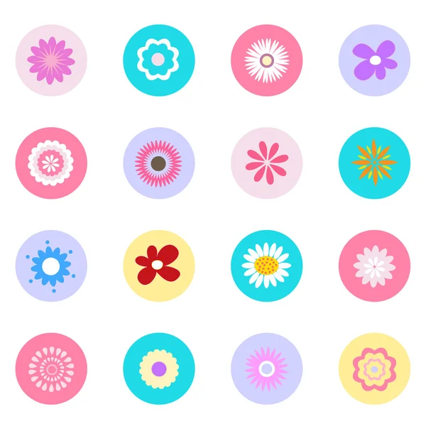 Flower icons set great for any use. Vector EPS10. — Stock Vector