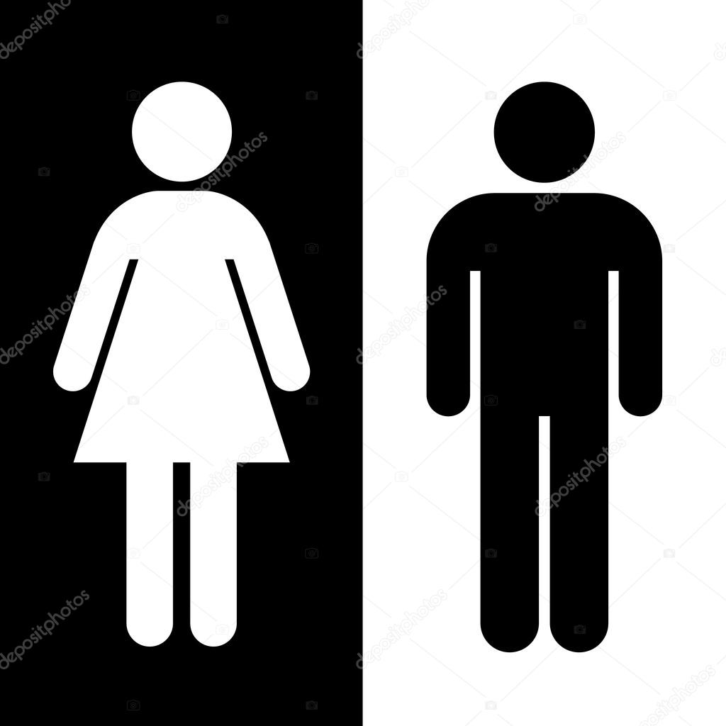 Black and white toilet sign great for any use, Vector EPS10.