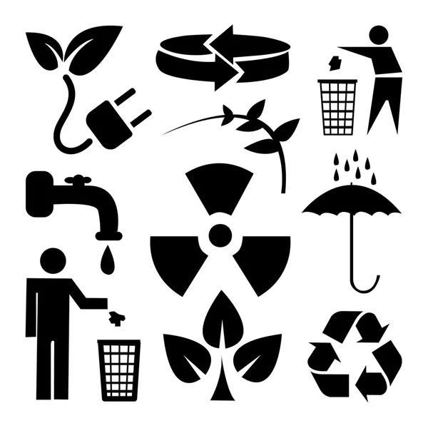 Los iconos de reciclaje y ecología son ideales para cualquier uso. Vector EPS10 . — Vector de stock