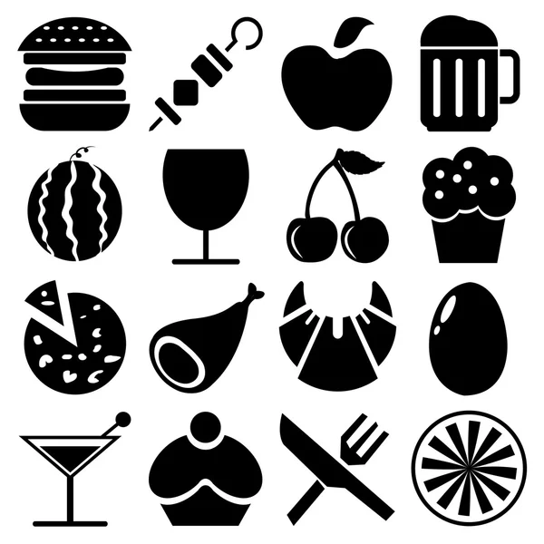 Food and Fruit and Drink icons set great for any use. Vector EPS10. — Stock Vector
