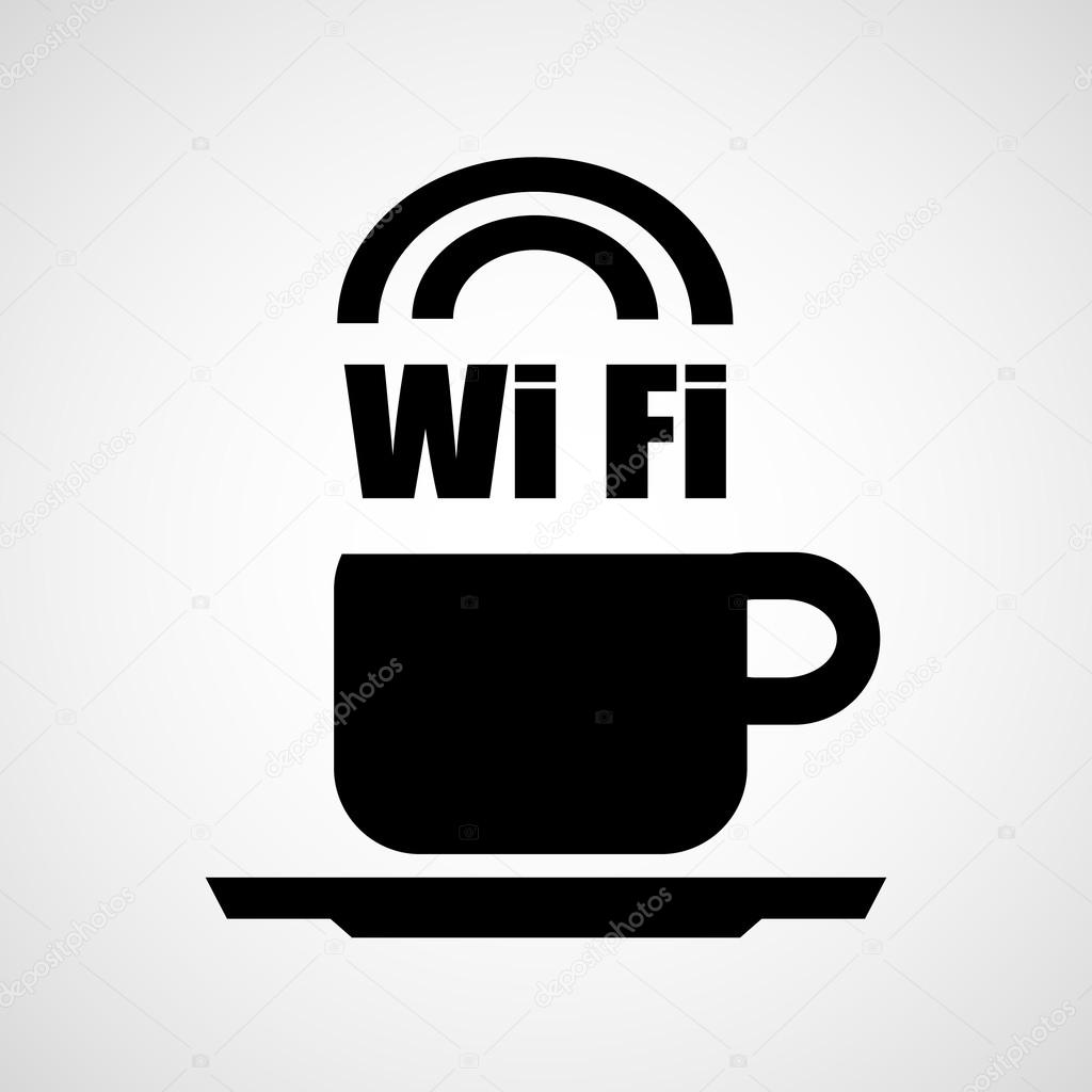 Cofee Wifi icon great for any use. Vector EPS10.