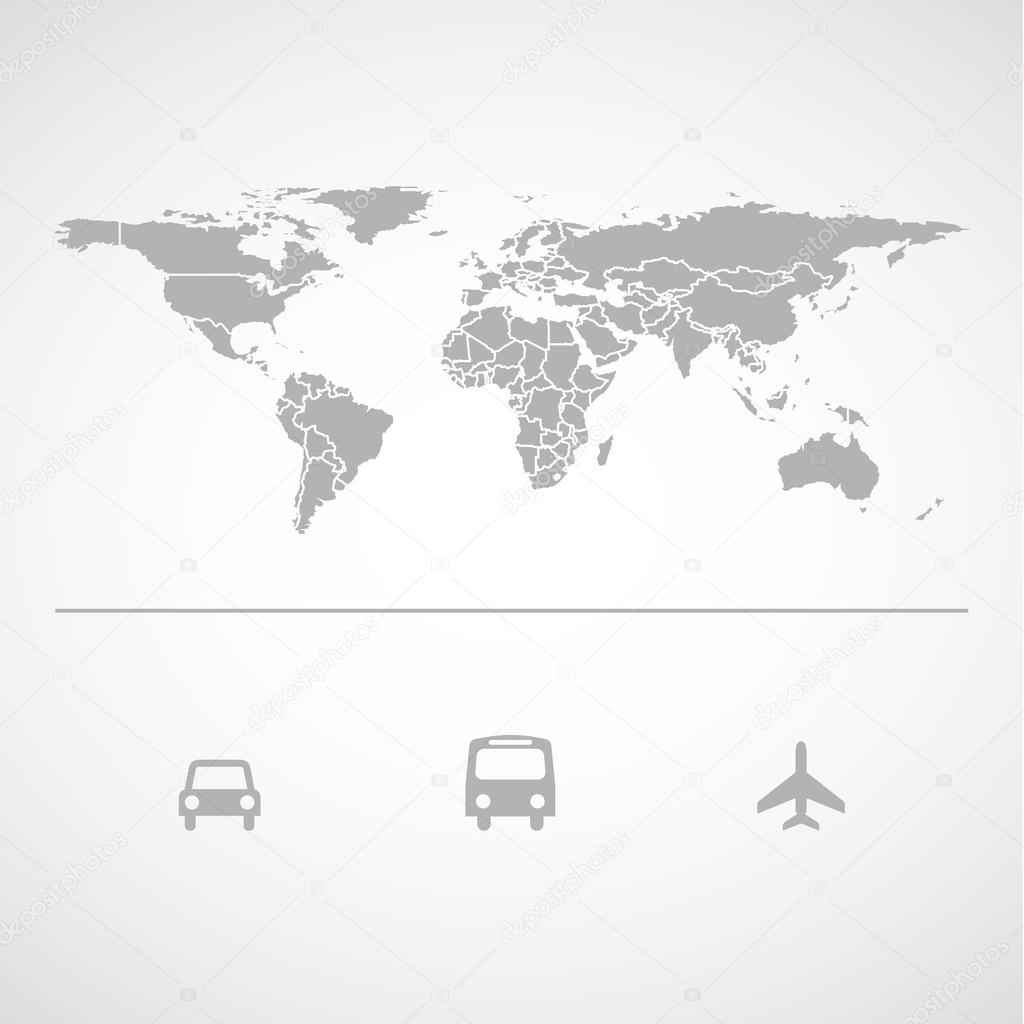 Map Landmass and transportation icon great for any use. Vector EPS10.