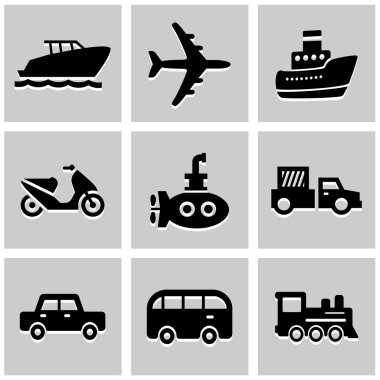 Ulaşım simgeleri herhangi bir kullanım için büyük ayarlayın. Vektör Eps10.