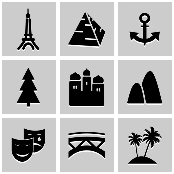 World Landmark icons set great for any use. Vector EPS10. — Stock Vector