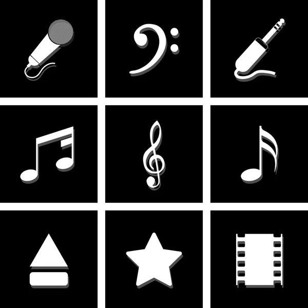 Muziek pictogrammen veel voor elk gebruik. Vector Eps10. — Stockvector