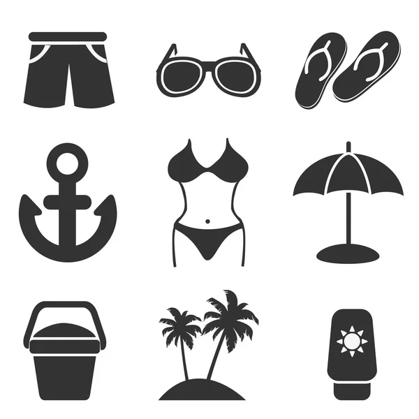 Les icônes d'été sont idéales pour tout usage. Vecteur EPS10 . — Image vectorielle