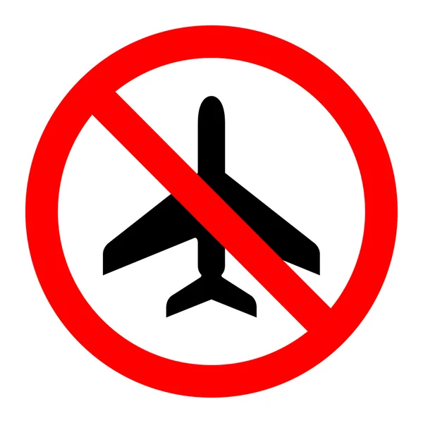 No volar No hay icono de avión ideal para cualquier uso. Vector EPS10 . — Archivo Imágenes Vectoriales