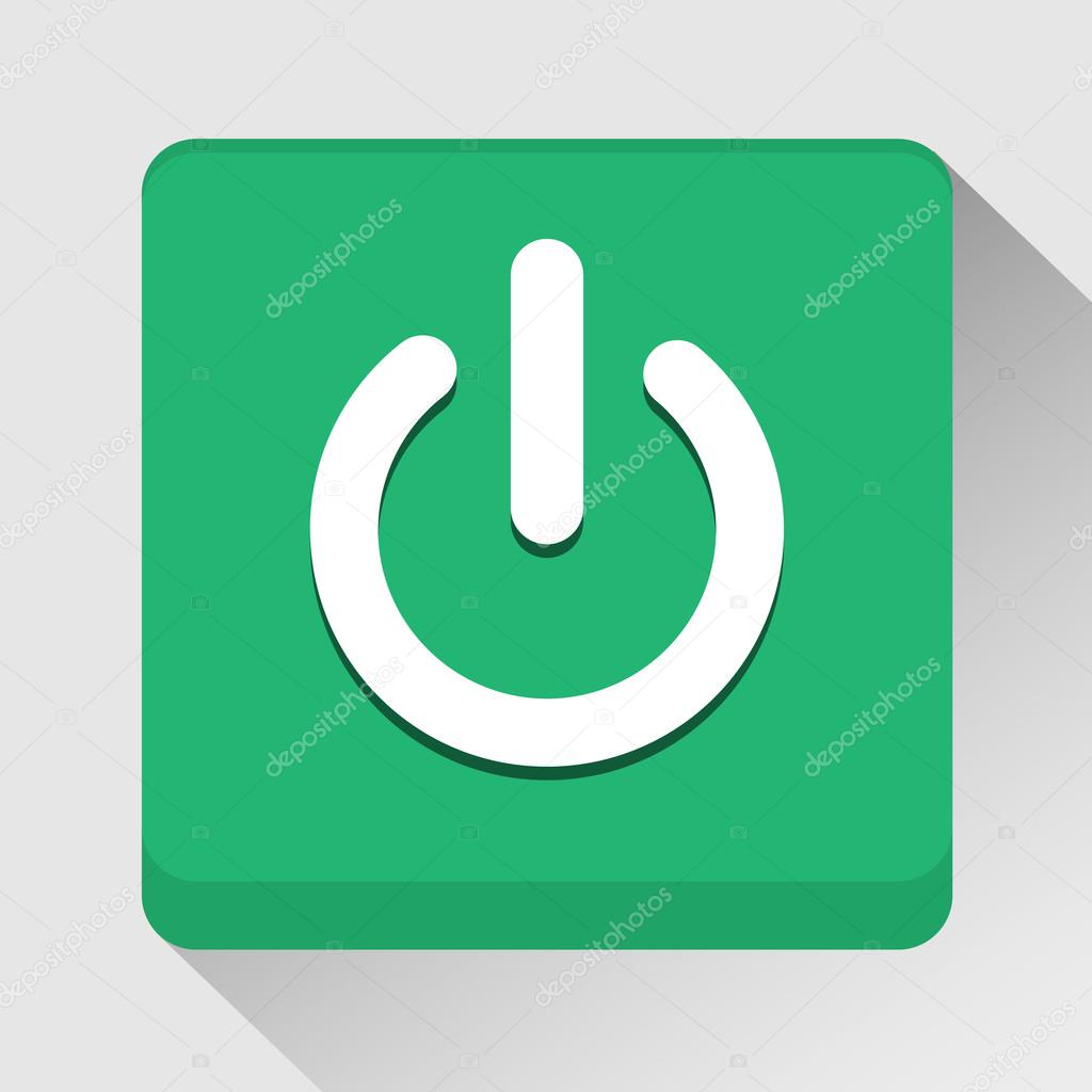 Button Green Power icon great for any use. Vector EPS10.