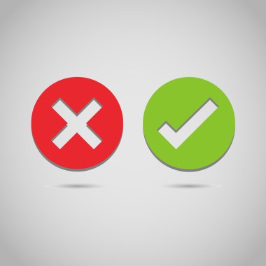 Check mark okand cancel icon great for any use. Vector EPS10. clipart