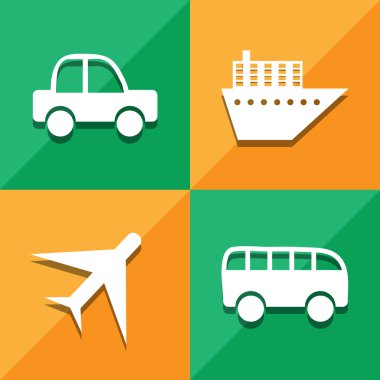 Ulaşım simgeleri herhangi bir kullanım için büyük ayarlayın. Vektör Eps10.