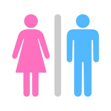 Bir adam ve bir kadın tuvalet simgesi herhangi bir kullanım için harika. Vektör Eps10.
