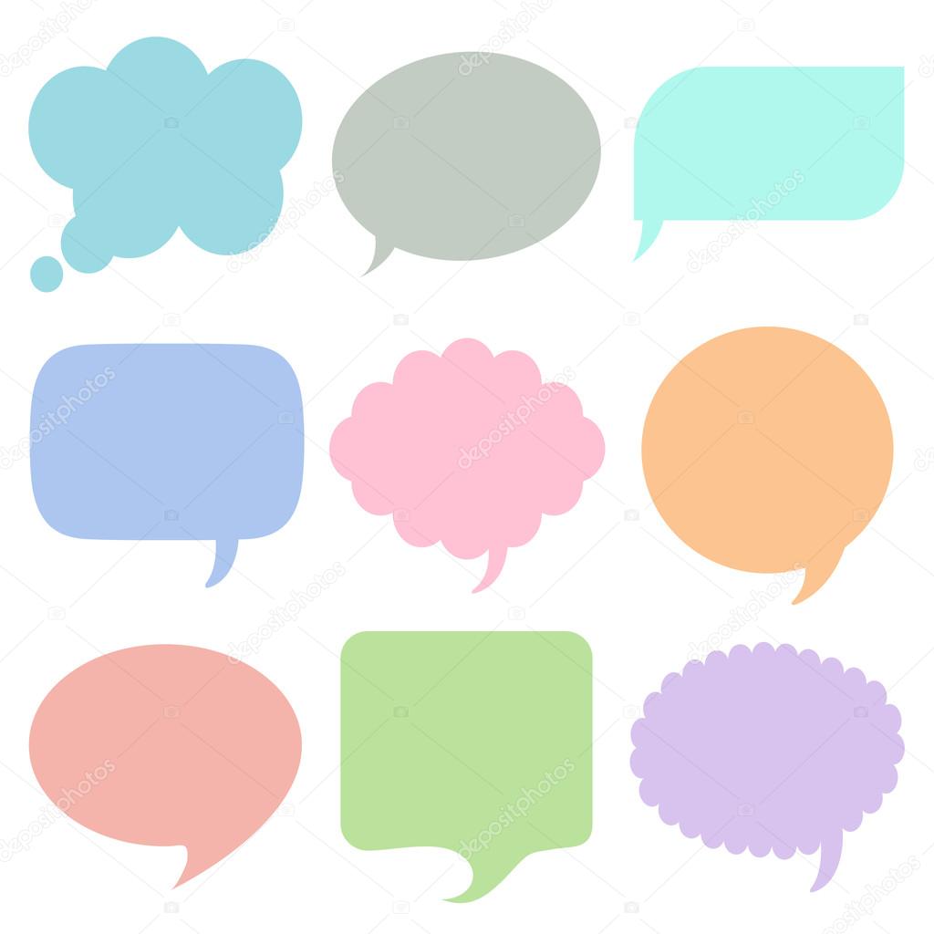 Bubbles for speech icons set great for any use. Vector EPS10.