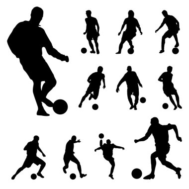 Futbol oyuncu simgeler kümesi. vektör eps10.