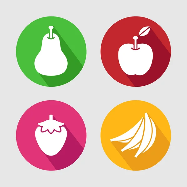 Conjunto de iconos de frutas. Vector EPS10 . — Vector de stock