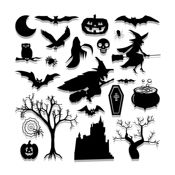 Los iconos de Halloween son ideales para cualquier uso. Vector EPS10 . — Archivo Imágenes Vectoriales