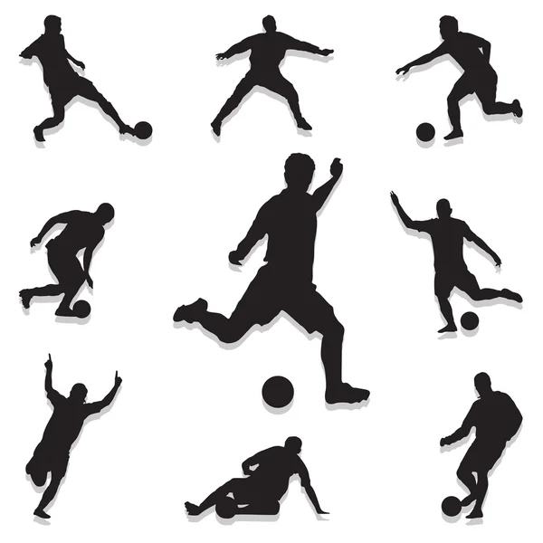 Juego de iconos de jugador de fútbol. vector eps10 . — Vector de stock