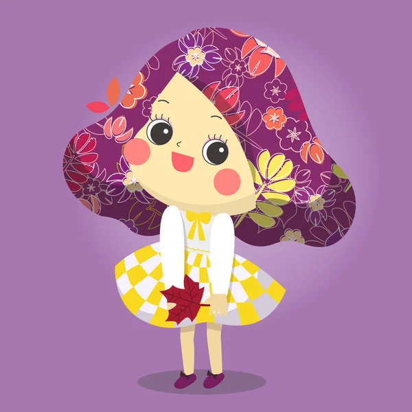 Mascotte de Automne Fille idéale pour tout usage. Vecteur EPS10 . — Image vectorielle