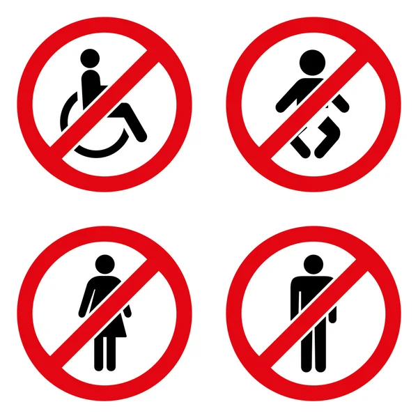 Prohibiting signs icons set great for any use. Vector EPS10. — Stock Vector