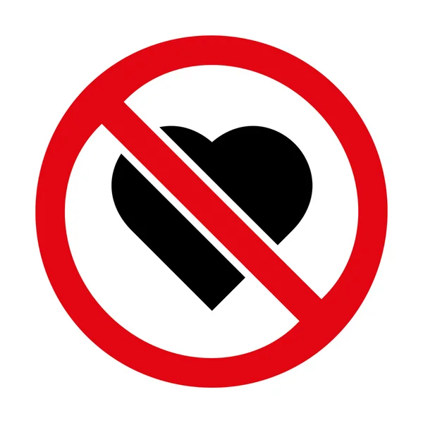 Nessuna icona del cuore grande per qualsiasi uso. Vettore EPS10 . — Vettoriale Stock