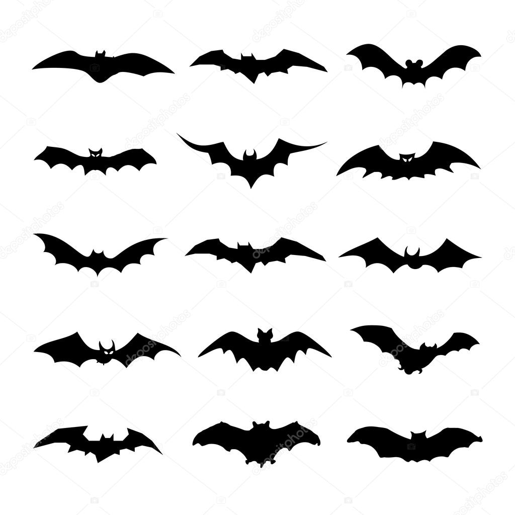 Bats icons set Vector EPS10.