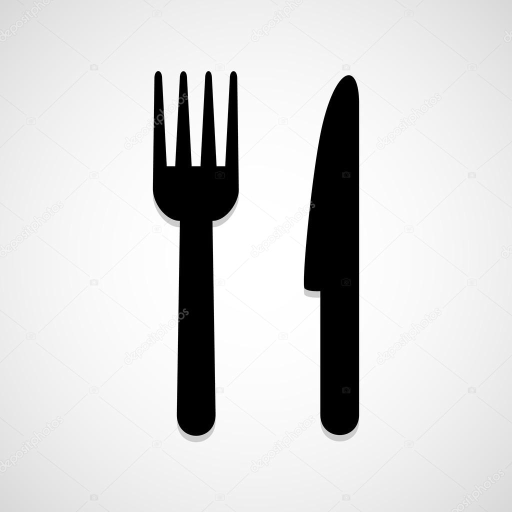 Knife and fork icon great for any use. Vector EPS10.