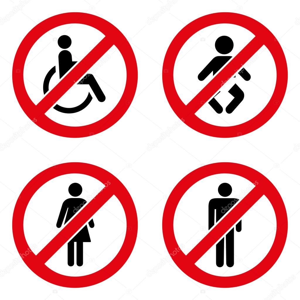 Prohibiting signs icons set great for any use. Vector EPS10.