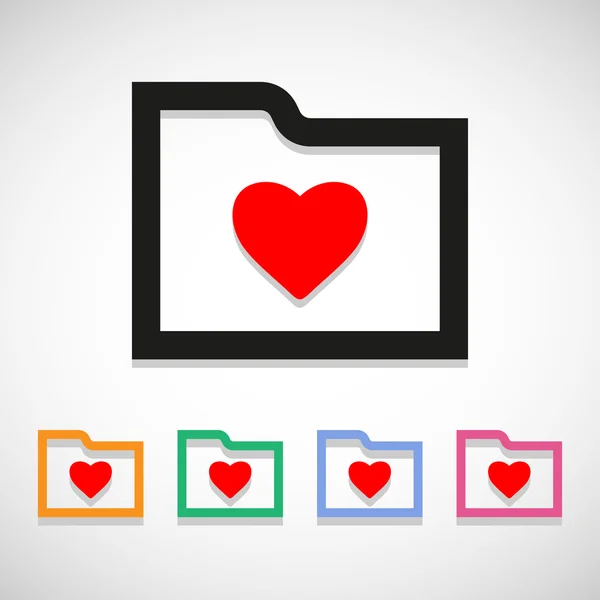 Icono de carpeta de corazón ideal para cualquier uso. Vector EPS10 . — Archivo Imágenes Vectoriales