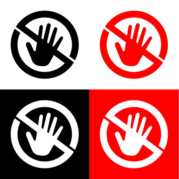 Don't touch icon great for any use. Vector EPS10.