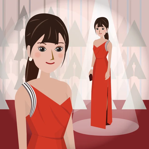 Femme en rouge Mascotte de dessin animé idéal pour tout usage. Vecteur EPS10 . — Image vectorielle