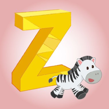 Z Zebra alfabe simgesi herhangi bir kullanım için harika. Vektör Eps10.
