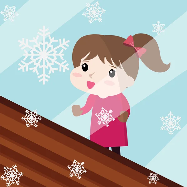 Meisje zee sneeuw mascotte cartoon geweldig voor elk gebruik. Vector Eps10. — Stockvector