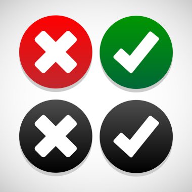 doğru ve yanlış simgeleri herhangi bir kullanım için büyük ayarlayın. Vektör Eps10.