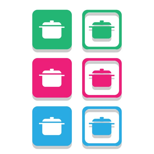 Pot icons set great for any use. Vector EPS10. — Stock Vector