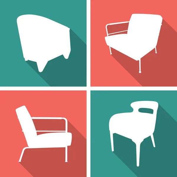 Krzesło ikony zestaw doskonale nadaje się do użycia. Eps10 wektor. — Wektor stockowy